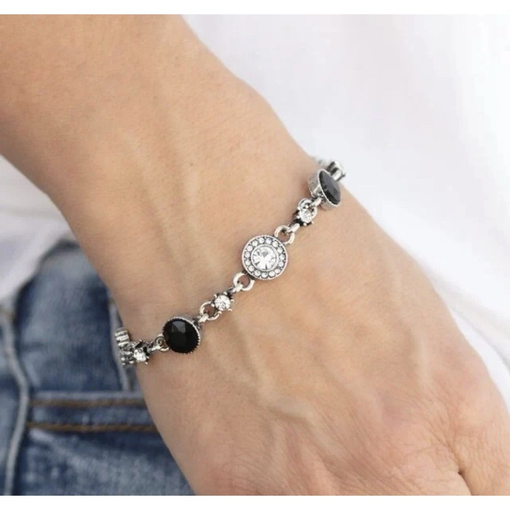 Paparazzi Jewelry Accessories - Stargazing Sparkle - Black Bracelet - Vintage